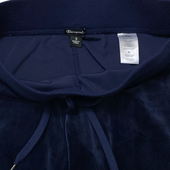 🆕CHAMPION “Elite” Navy Blue Velour Joggers, Size Medium - Picture 8 of 11